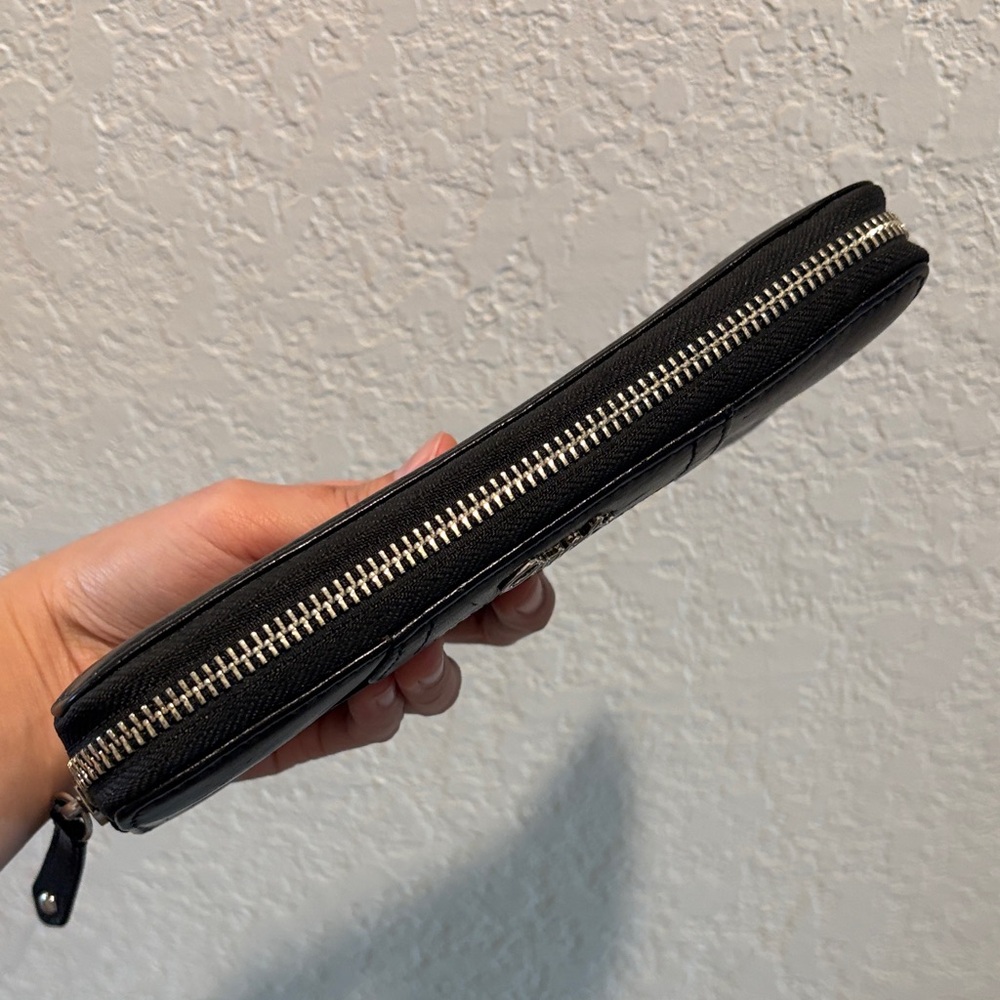 Coach Black Leather Zip Wallet - Picture 5 of 13